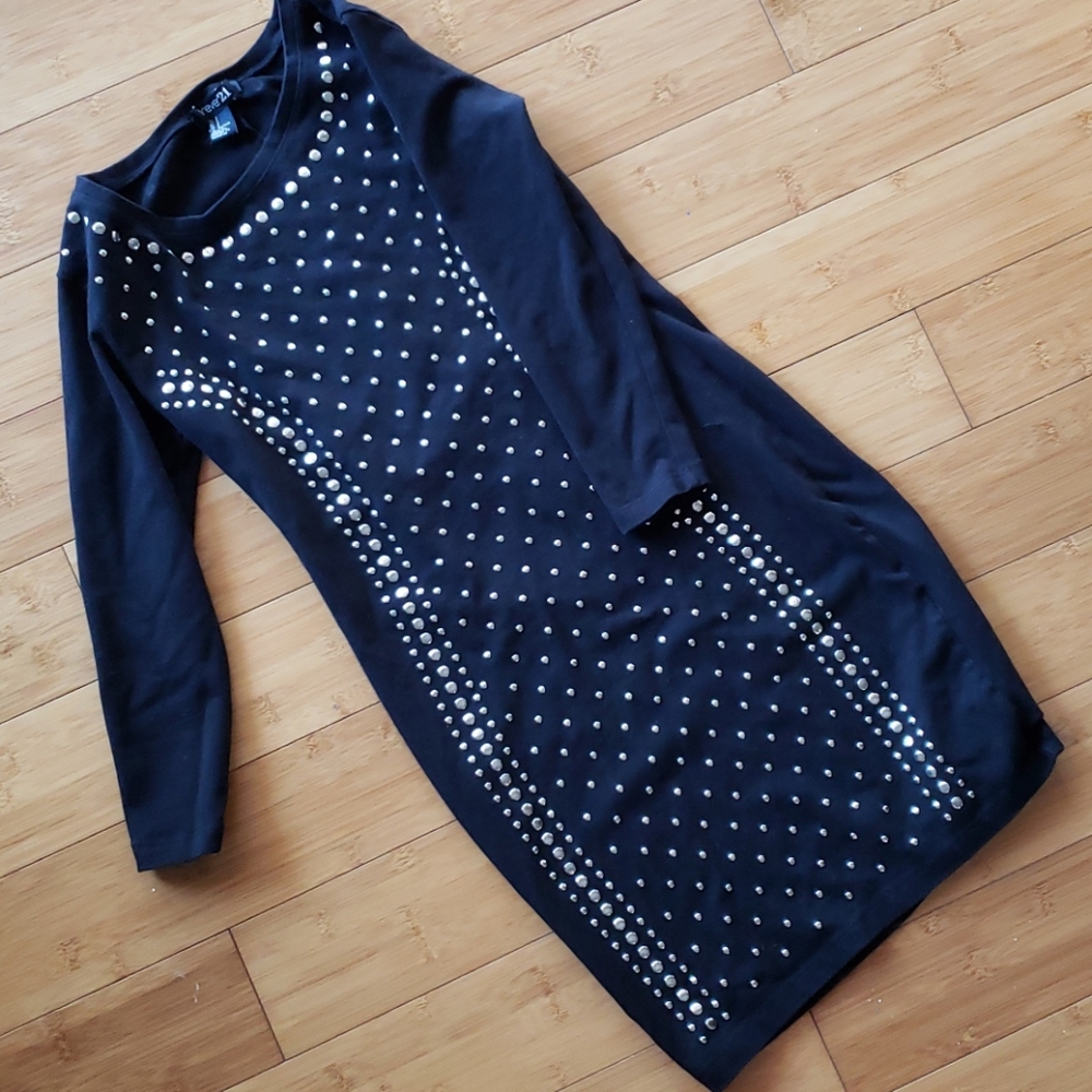 Forever 21 wiggle dress  black 3/4 sleeve